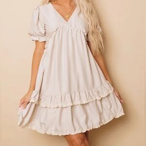 Nikki babydoll dress, cream